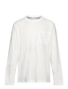 Basic T-Shirt Tops T-shirts Long-sleeved T-Skjorte White Mango