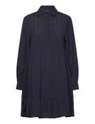 A-Line Jaquard Shirt Dress Kort Kjole Navy Lexington Clothing