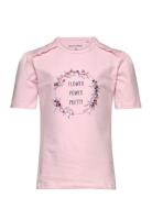 T-Shirt Ss Tops T-Kortærmet Skjorte Pink Minymo