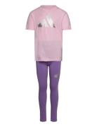 Lg Glam Set Sport Sets With Short-sleeved T-shirt Pink Adidas Sportswe...