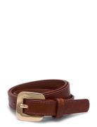 Croco Leather-Effect Belt Bælte Brown Mango