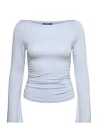 Soft Touch Boatneck Top Tops T-shirts & Tops Long-sleeved Blue Gina Tr...