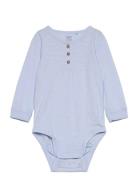 Body Henley Slub Bodies Long-sleeved Blue Lindex