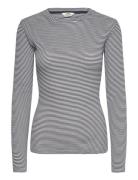 2X2 Cotton Stripe Tuba Tee Ls Tops T-shirts & Tops Long-sleeved Black ...