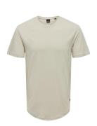 Onsmatt Life Longy Ss Tee Tops T-Kortærmet Skjorte Cream ONLY & SONS