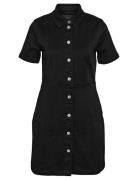 Nmnisa S/S Slim Denim Dress Vi526Bl Noos Kort Kjole Black NOISY MAY