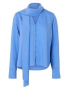 Slflucia Ls Tie Shirt B Tops Blouses Long-sleeved Blue Selected Femme