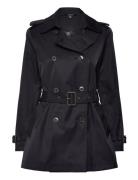 Double-Breasted Cotton-Blend Trench Coat Trenchcoat Frakke Navy Lauren...