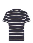 Striped Ss T-Shirt Tops T-Kortærmet Skjorte Navy GANT