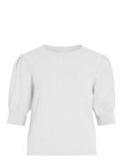 Viril 2/4 Sleeve O-Neck Knit Top - Noos Tops Knitwear Jumpers White Vi...