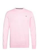 Classic Cotton C-Neck Tops Knitwear Round Necks Pink GANT