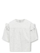 Kogdaisy S/S Emb Anglaise Shirt Wvn Tops Blouses & Tunics White Kids O...