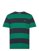 Bar Stripe Ss T-Shirt Tops T-Kortærmet Skjorte Green GANT