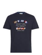 Graphic Ss T-Shirt Tops T-Kortærmet Skjorte Navy GANT