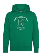 Graphic Sweat Hoodie Tops Sweatshirts & Hoodies Hoodies Green GANT