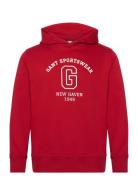 Graphic Sweat Hoodie Tops Sweatshirts & Hoodies Hoodies Red GANT