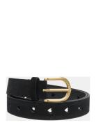 Cut It Out Heart Belt Suede/Leather Bælte Black Fabienne Chapot