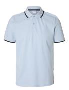 Slhslim-Atlas Sport Ss Polo Tops Polos Short-sleeved Blue Selected Hom...