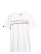 Venue Logo Stripe Relaxed Tee Tops T-Kortærmet Skjorte White Superdry