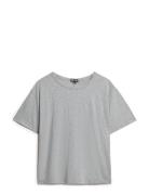 Studios Dropped Shoulder Tee Tops T-shirts & Tops Short-sleeved Grey S...