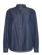 Fqwilke-Shirt Tops Shirts Long-sleeved Navy FREE/QUENT