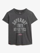 Ath Graphic Fitted Tee Tops T-shirts & Tops Short-sleeved Grey Superdr...