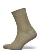 Julia Glitter Sock Lingerie Socks Regular Socks Khaki Green Mp Denmark