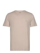 Basic Tee Tops T-Kortærmet Skjorte Beige 7 DAYS Active