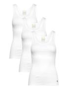 Scoop Neck Cotton Tank 3Pk Top White Calvin Klein