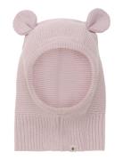 Balaclava Knit W. Ears Accessories Headwear Balaclava Pink Huttelihut