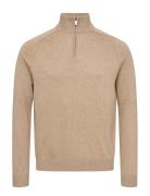 Bs Vangelis Regular Fit Knitwear Tops Knitwear Half Zip Jumpers Beige ...
