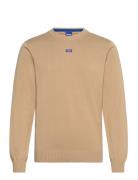 San Cosmo-C Tops Knitwear Round Necks Beige HUGO BLUE