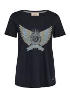 Mmgethi Deco Tee Tops T-shirts & Tops Short-sleeved Navy MOS MOSH