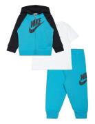 Nkn N Nk 3Pc Boxed Set Sport Sweatsuits Blue Nike