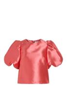 Vishina 2/4 O-Neck Top/Dc/Ka Tops Blouses Short-sleeved Pink Vila