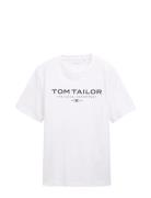 T-Shirt With Print Tops T-Kortærmet Skjorte White Tom Tailor