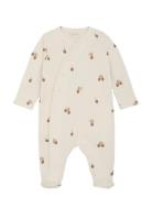 Nightsuit Rib Pyjamas Sie Jumpsuit Cream Fixoni