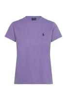 Cotton Jersey Crewneck Tee Tops T-shirts & Tops Short-sleeved Purple P...