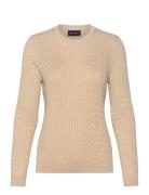 Organic Cotton Cable Knitted Sweater Tops Knitwear Jumpers Beige Lexin...