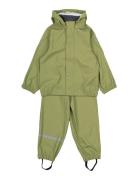 Pu Rain W. Susp. Outerwear Rainwear Rainwear Sets Green Mikk-line
