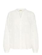 Crolivia Shirt Tops Blouses Long-sleeved White Cream