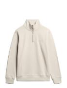 Essential Logo Half Zip Tops Knitwear Half Zip Jumpers Cream Superdry