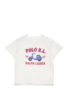 Logo Cotton Jersey Tee Tops T-Kortærmet Skjorte Cream Ralph Lauren Bab...