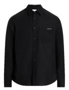 Linen Cotton Shirt Tops Shirts Linen Shirts Black Calvin Klein Jeans