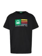 T-Shirt Tops T-Kortærmet Skjorte Black United Colors Of Benetton