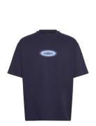 Dotted Logo T-Shirt Tops T-Kortærmet Skjorte Navy Daily Paper