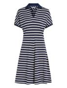 Lyocell Open-Nk F&F Polo Dress Knælang Kjole Navy Tommy Hilfiger