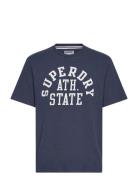 Athletic Ess Tee Tops T-Kortærmet Skjorte Navy Superdry