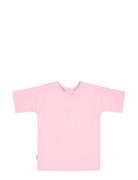 Unisex Long T-Shirt Tops T-Kortærmet Skjorte Pink Gugguu