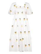 Cheri Fruit Dress Knælang Kjole White A-View